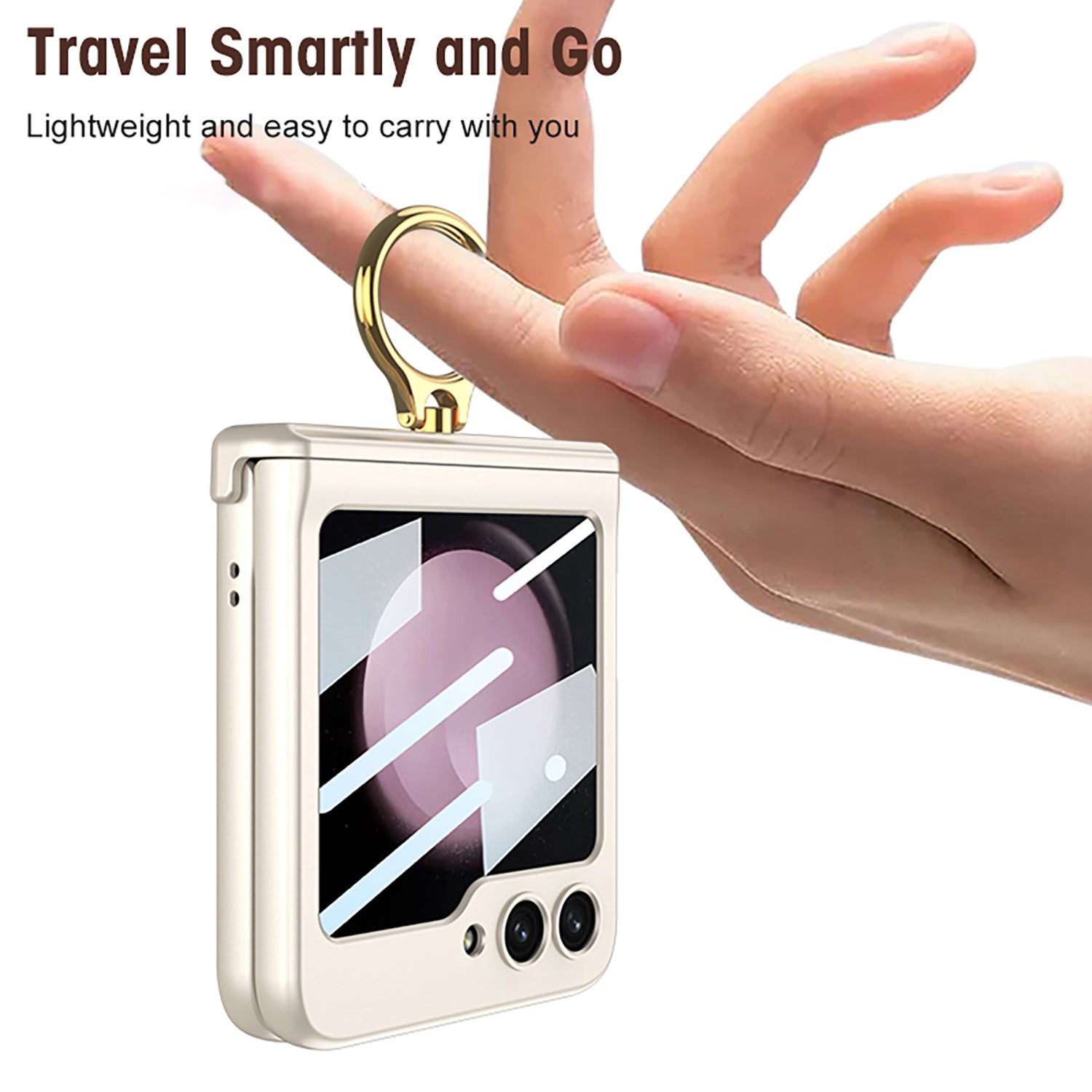 GKK For Samsung Galaxy Z Flip5 5G Magnetic Hinge Protection Phone Case Ring Kickstand PC Protective Cover with Small Screen Film GKK For Samsung Galaxy Z Flip5 5G Magnetic Hinge Protection Phone Case Ring Kickstand PC Protective Cover with Small Screen Film